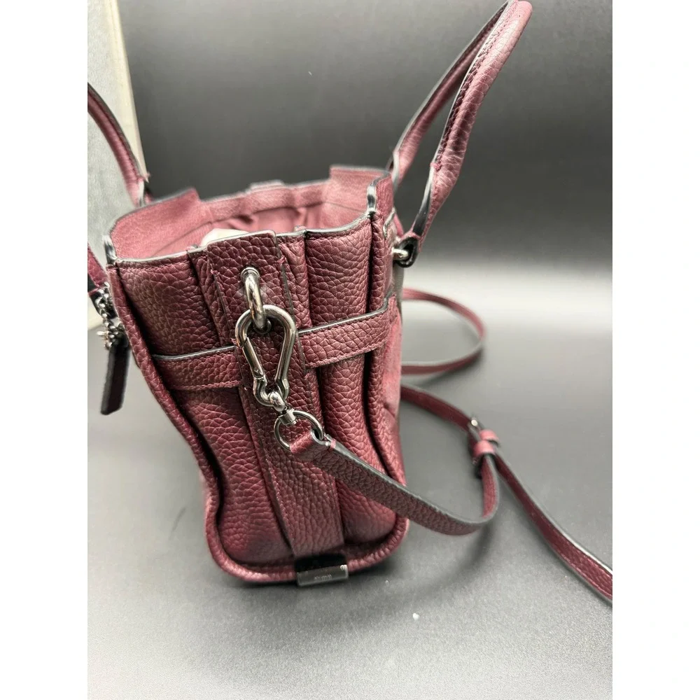 Coach Swagger 21 Patchwork Leather Suede Satchel Crossbody Bag Burgundy Oxblood‎